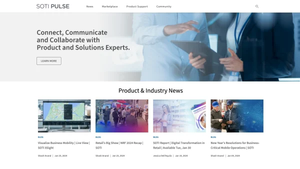 SOTI Pulse Website Screenshot
